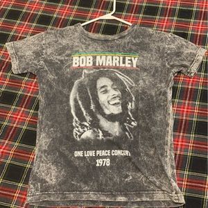 Womens size XS Bob Marley One Love Peace 1978 Concert Tour T Shirt Reprint